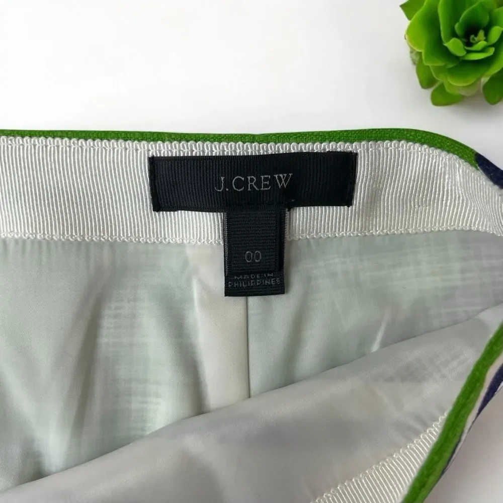 J. Crew Ratti Floral Stripes Grass Cloth Pencil Skirt